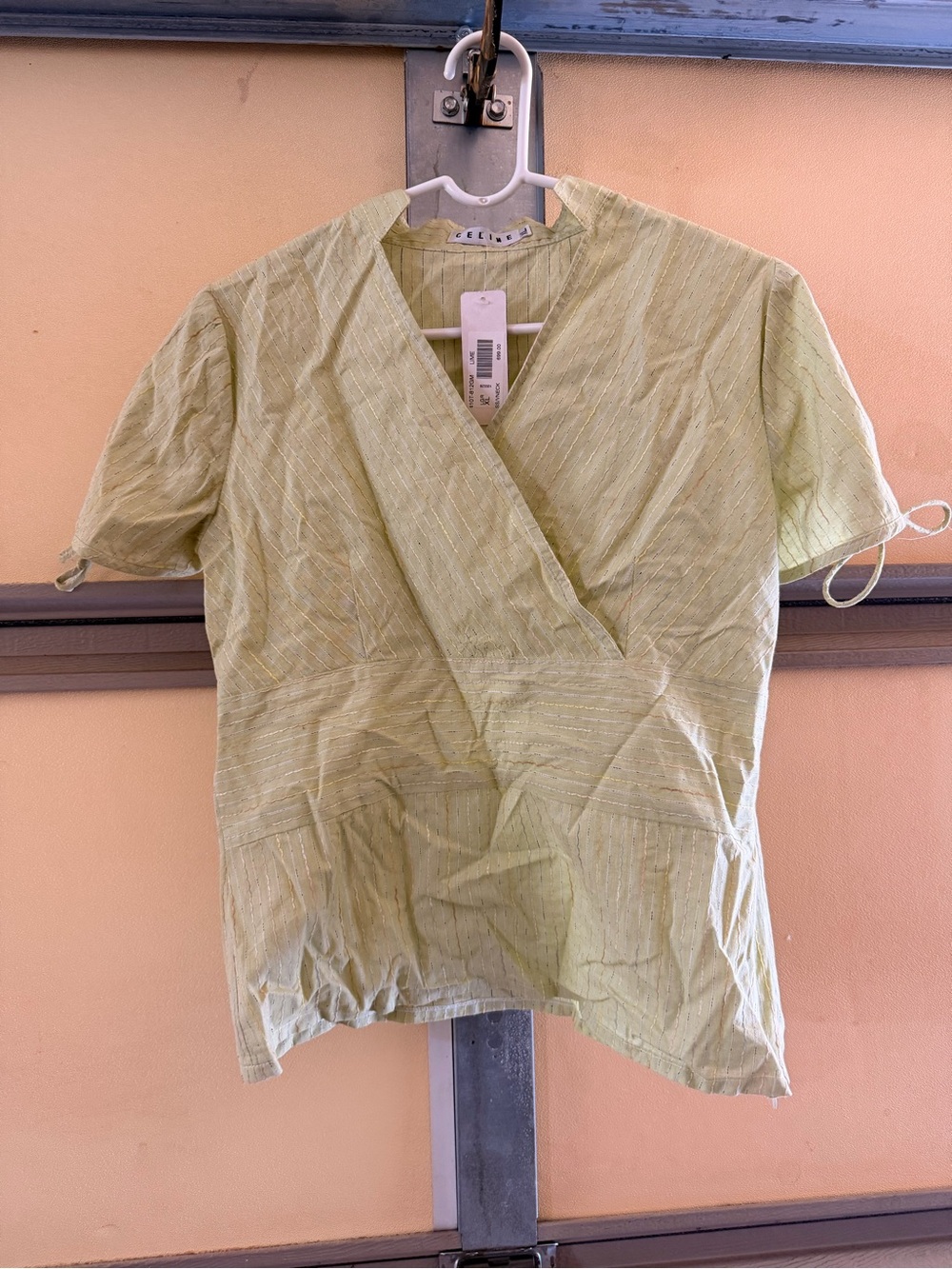 Light Green Short-Sleeve Wrap Top - Women’s Casual Shirt